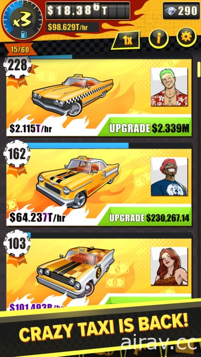 《瘋狂計程車》推出系列新作《Crazy Taxi Gazillionaire》並改為點擊型玩法