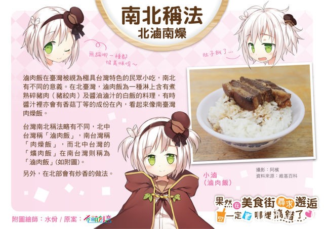 台灣小吃擬人企劃公開第 3 波「小滷」滷肉飯擬人化角色