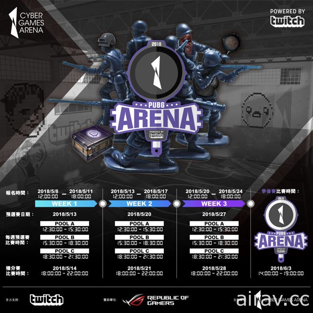 《絕地求生》「Arena 求生戰場 Powered by Twitch」今日登場 與 Twitch 實況名人同樂