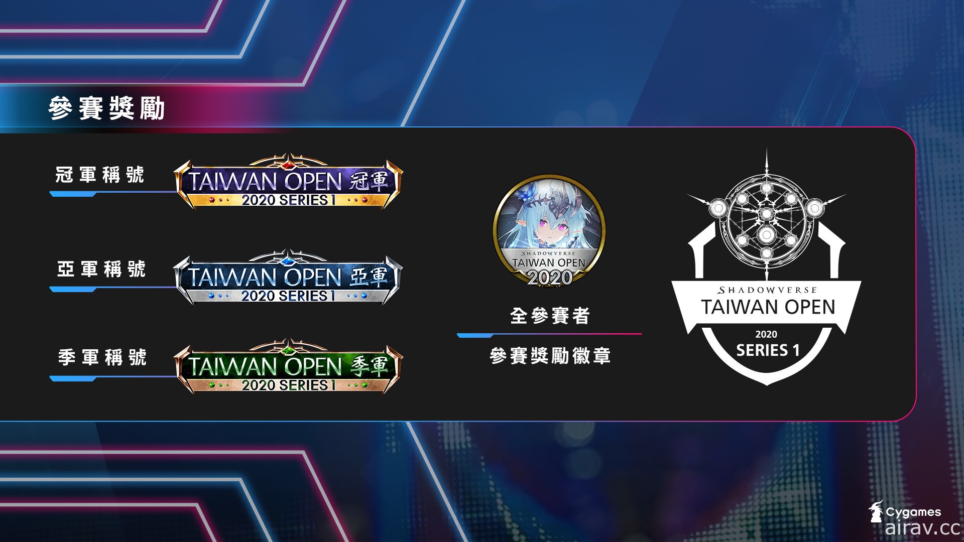 《闇影詩章》台灣官方賽事「Shadowverse Taiwan Open 2020 Series1」開放報名