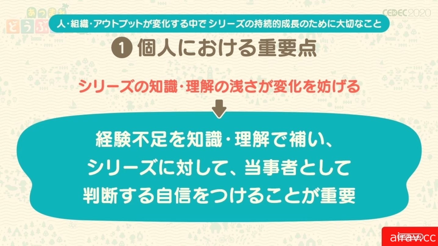 【CEDEC 20】《集合啦！動物森友會》兼顧傳統與革新 以系列作方針為主題的講座報導