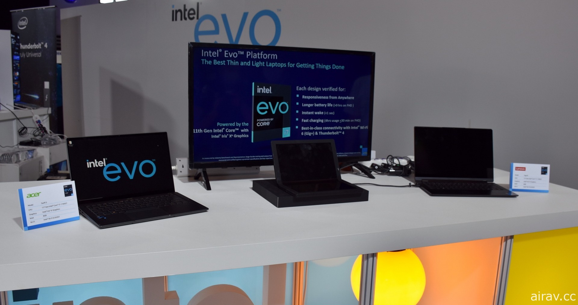 英特爾集結多款 Intel Evo 平台筆電進行展示 強調通過認證機種將讓使用者有優異體驗