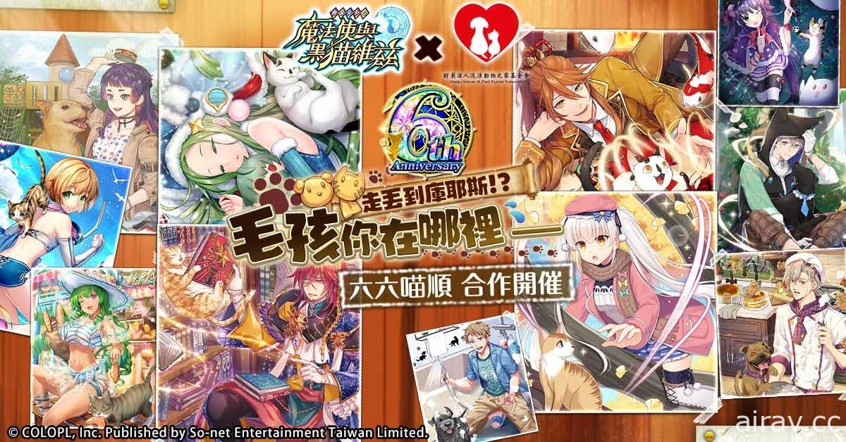 《問答RPG 魔法使與黑貓維茲》6 週年慶系列活動開跑 號召玩家一起幫助浪浪