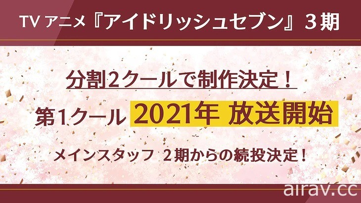 《IDOLiSH7 - 偶像星願 -》第三季動畫將分為上下季度 今年內開播