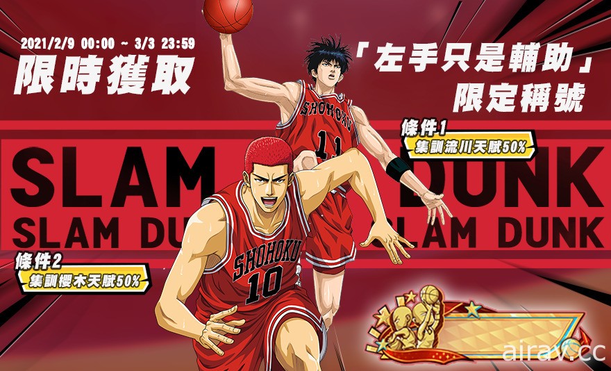 《灌籃高手 SLAM DUNK》集訓「流川楓」天賦全面進化 回歸送奪寶球員資料