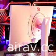 AOC AG273FXR Agon 顯示器「Pink Power」 邊框採白、粉紅玫瑰配色