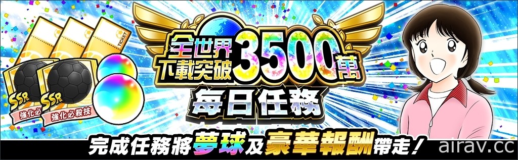 《足球小將翼：夢幻隊伍》召開 3500 萬下載突破紀念活動