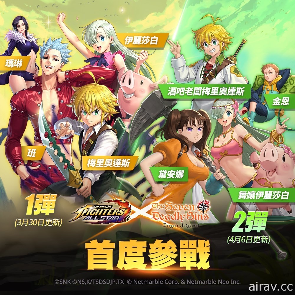 《KOF ALLSTAR》x 《七大罪》合作活动登场 团长梅里奥达斯、公主伊丽莎白等人参战