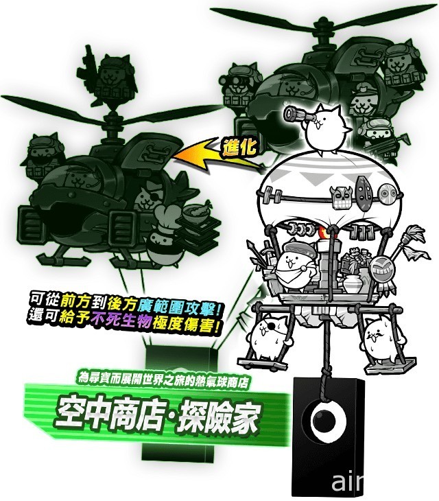 《貓咪大戰爭》「革命軍隊鋼鐵戰團」追加新成員「空中商店・探險家」