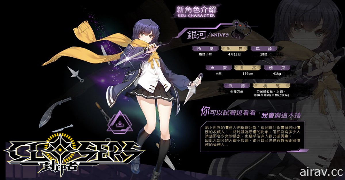 《封印者：CLOSERS》嚙鼠小隊新成員「銀河」6 月登場 背景故事搶先看