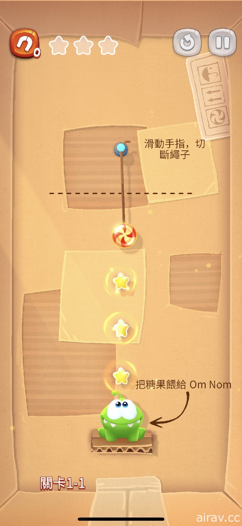 【试玩】经典作品回味《Cut the Rope Remastered》切断绳子帮助小绿怪收集糖果！