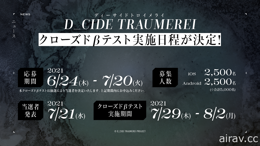 《D_CIDE TRAUMEREI》於日本展開雙平台預先註冊 開放玩家參與 β 封測報名