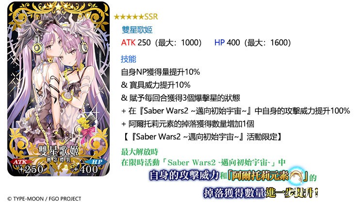 《FGO》繁中版举办“Saber Wars2 ~ 迈向初始宇宙～”活动 在浩瀚银河展开冒险