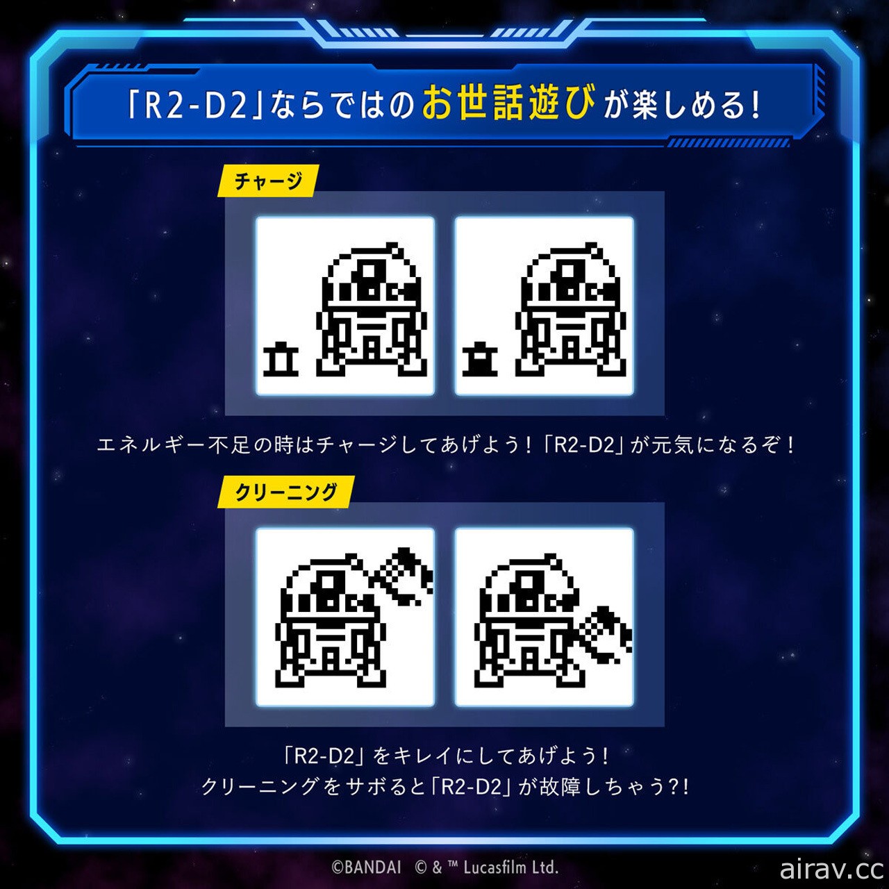 《星际大战》招牌吉祥物“R2-D2”化身电子鸡登场 收录 19 种型态与众多小游戏