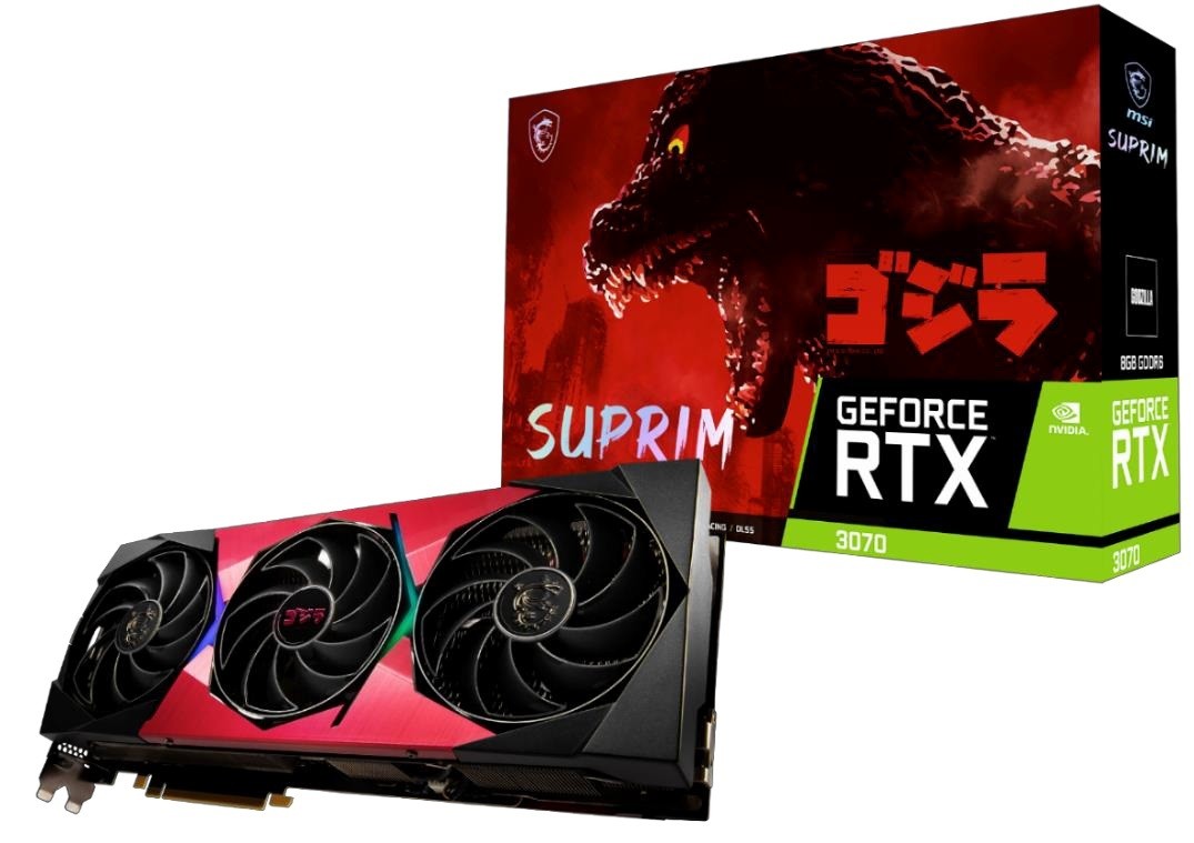 MSI 與《哥吉拉》聯名顯卡 GeForce RTX 3070 SUPRIM SE 8G LHR 限量一千組