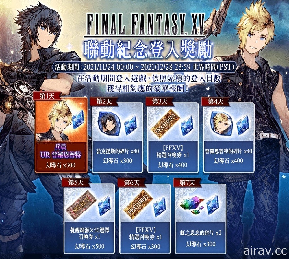 《FFBE 幻影戰爭》x《FFXV》聯動活動登場 登入免費獲得普羅恩普特