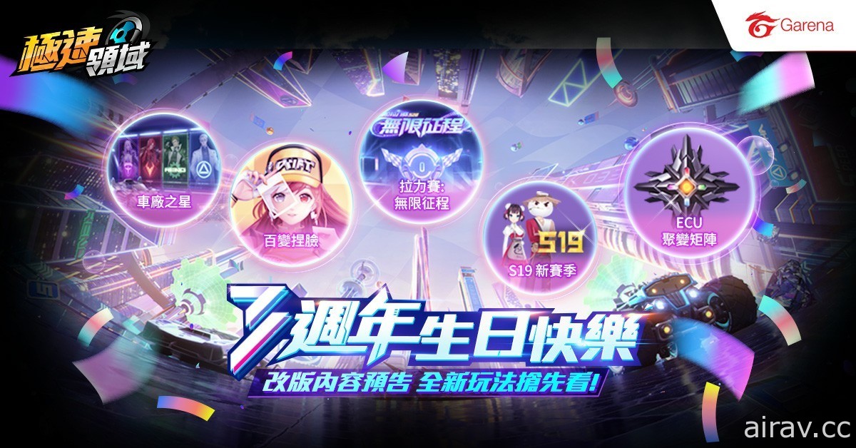 《Garena 极速领域》欢庆三周年 预告推出全新 ECU 加成系统及捏脸模式