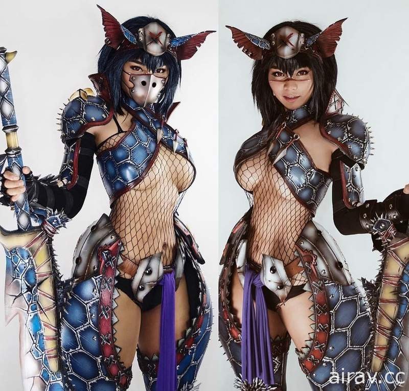 女猎人就是赞《魔物猎人服装cos》迅龙、雷狼龙、麒麟的超辣装扮