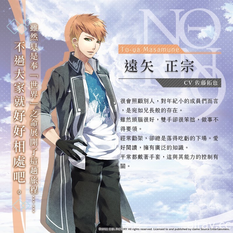 乙女游戏《命运九重奏 -NORN9 LOFN-》中文版公布十二位主要角色介绍