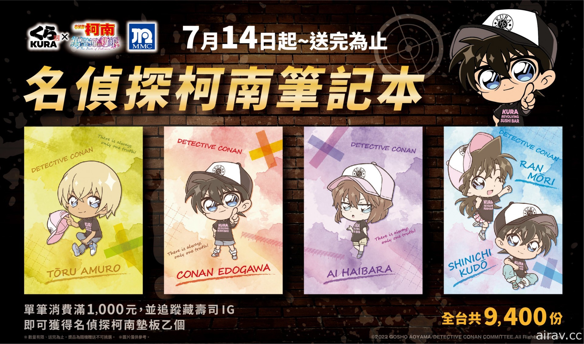 藏壽司《名偵探柯南劇場版》21 款獨家聯名聯名扭蛋即將推出